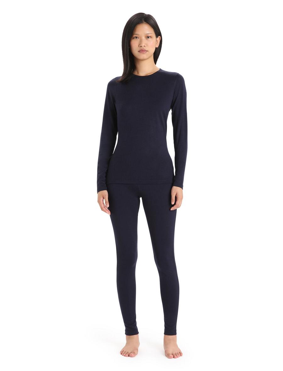 Midnight Navy Icebreaker Merino 200 Oasis Thermal Women's Leggings | AU 1549QMAZ